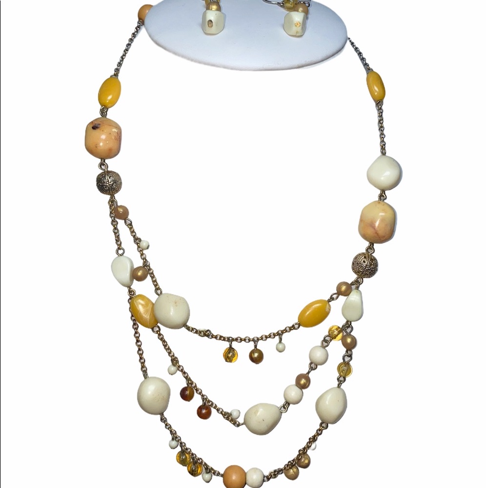 Brown Necklace & Earrings